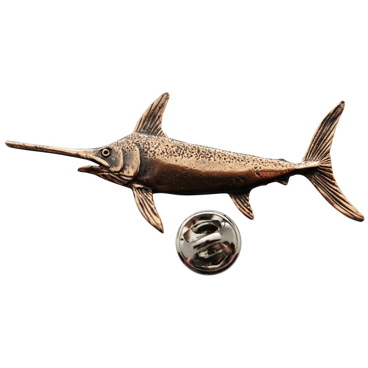 Swordfish Pin ~ Antiqued Copper ~ Lapel Pin ~ Sarah's Treats & Treasures